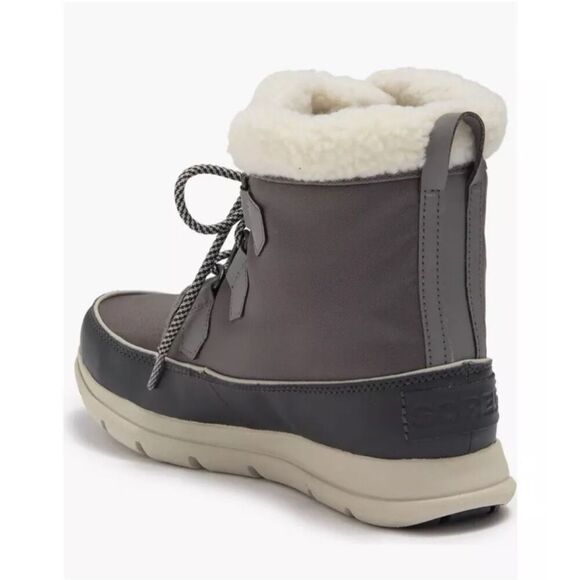 Sorel Explorer Carnival Waterproof Boots with Faux Fur Collar Gray 8 NWB - Picture 3 of 6